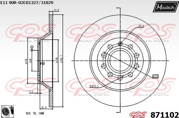 Maxtech 873611 - Гальмівний диск autozip.com.ua