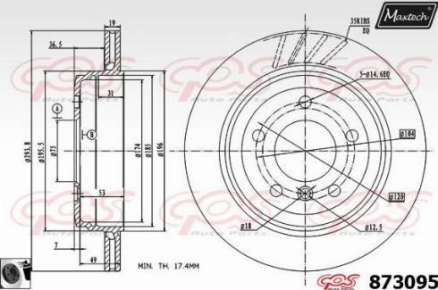 Maxtech 873095.0060 - Гальмівний диск autozip.com.ua