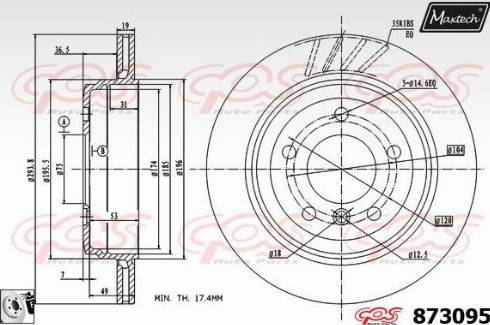 Maxtech 873095.0080 - Гальмівний диск autozip.com.ua