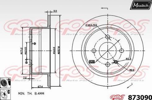 Maxtech 873090.6060 - Гальмівний диск autozip.com.ua