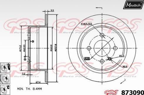 Maxtech 873090.6980 - Гальмівний диск autozip.com.ua