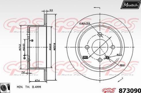 Maxtech 873090.0060 - Гальмівний диск autozip.com.ua