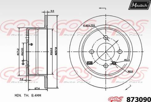 Maxtech 873090.0000 - Гальмівний диск autozip.com.ua