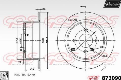 Maxtech 873090.0080 - Гальмівний диск autozip.com.ua