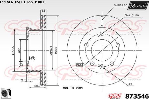 Maxtech 873091 - Гальмівний диск autozip.com.ua