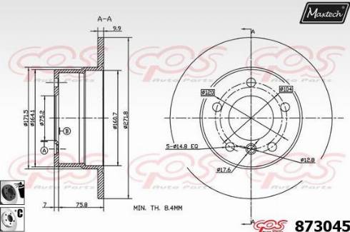 Maxtech 873045.6060 - Гальмівний диск autozip.com.ua