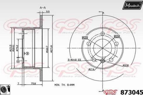 Maxtech 873045.0060 - Гальмівний диск autozip.com.ua