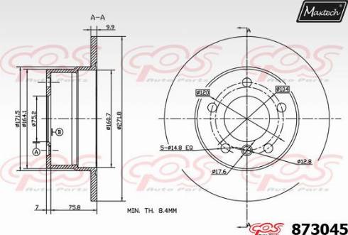 Maxtech 873045.0000 - Гальмівний диск autozip.com.ua