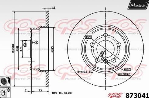 Maxtech 873041.6060 - Гальмівний диск autozip.com.ua