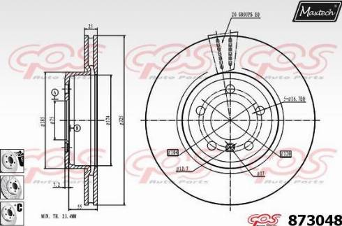 Maxtech 873048.6980 - Гальмівний диск autozip.com.ua