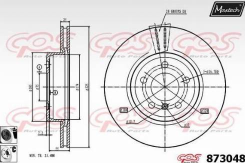 Maxtech 873048.6060 - Гальмівний диск autozip.com.ua