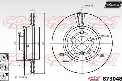 Maxtech 873048.6880 - Гальмівний диск autozip.com.ua