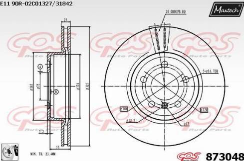 Maxtech 873048.0080 - Гальмівний диск autozip.com.ua