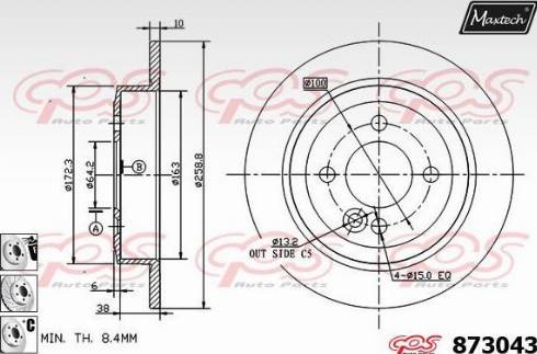 Maxtech 873043.6980 - Гальмівний диск autozip.com.ua