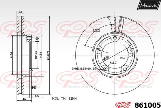 Maxtech 873043 - Гальмівний диск autozip.com.ua