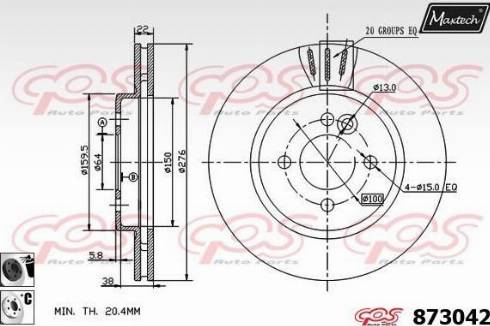 Maxtech 873042.6060 - Гальмівний диск autozip.com.ua