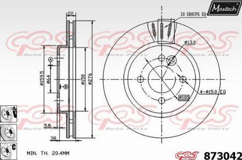 Maxtech 873042.6880 - Гальмівний диск autozip.com.ua