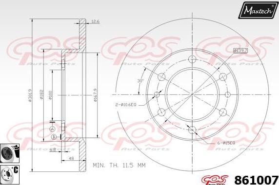 Maxtech 873042 - Гальмівний диск autozip.com.ua