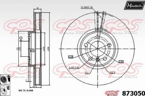 Maxtech 873050.6060 - Гальмівний диск autozip.com.ua