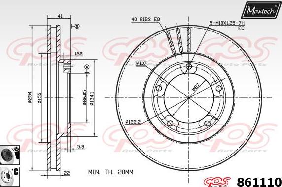 Maxtech 873050 - Гальмівний диск autozip.com.ua