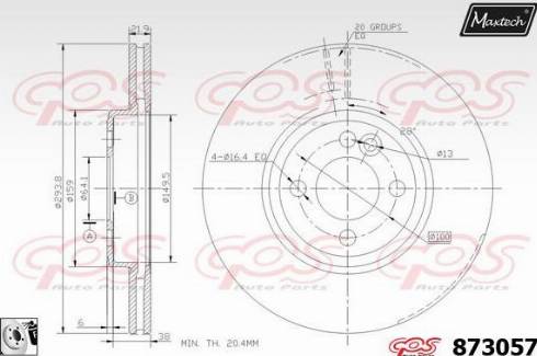 Maxtech 873057.0080 - Гальмівний диск autozip.com.ua