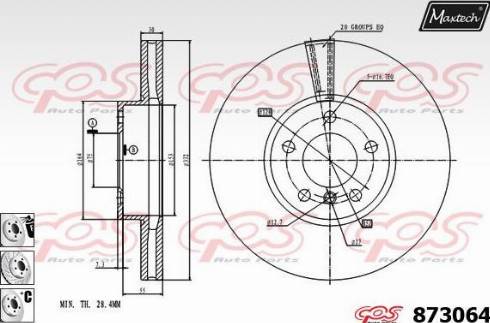 Maxtech 873064.6980 - Гальмівний диск autozip.com.ua