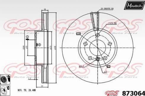 Maxtech 873064.6060 - Гальмівний диск autozip.com.ua