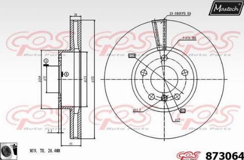 Maxtech 873064.0060 - Гальмівний диск autozip.com.ua