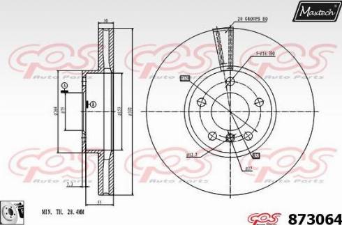 Maxtech 873064.0080 - Гальмівний диск autozip.com.ua