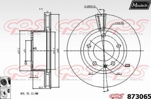 Maxtech 873065.6060 - Гальмівний диск autozip.com.ua