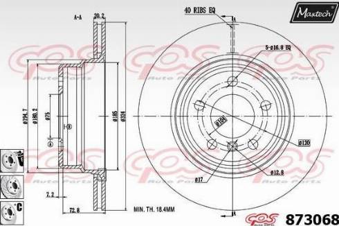 Maxtech 873068.6880 - Гальмівний диск autozip.com.ua