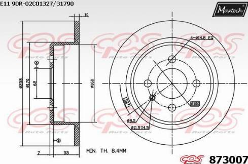 Maxtech 873007.0000 - Гальмівний диск autozip.com.ua