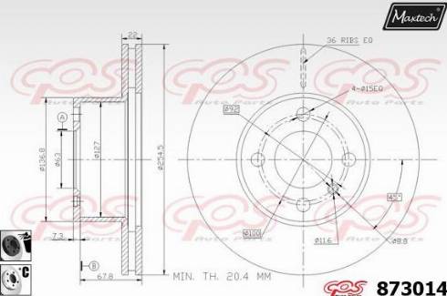 Maxtech 873014.6060 - Гальмівний диск autozip.com.ua