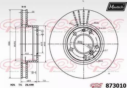 Maxtech 873010.6060 - Гальмівний диск autozip.com.ua