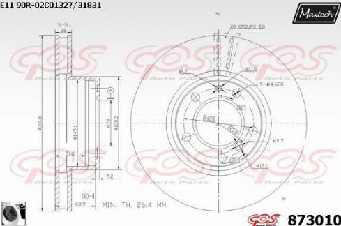 Maxtech 873010.0060 - Гальмівний диск autozip.com.ua