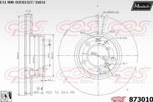 Maxtech 873010.0080 - Гальмівний диск autozip.com.ua