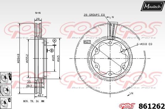 Maxtech 873010 - Гальмівний диск autozip.com.ua