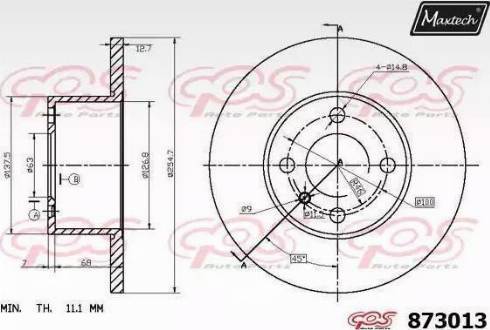 Maxtech 873013.6880 - Гальмівний диск autozip.com.ua