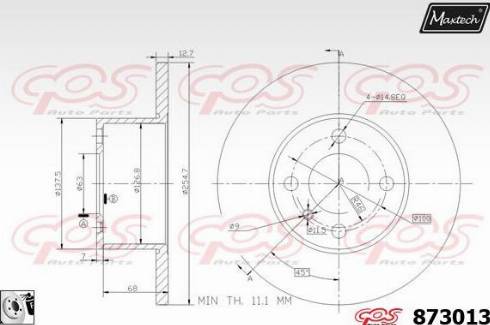 Maxtech 873013.0080 - Гальмівний диск autozip.com.ua