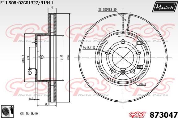 Maxtech 873083 - Гальмівний диск autozip.com.ua