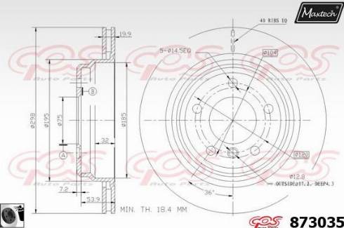 Maxtech 873035.0060 - Гальмівний диск autozip.com.ua