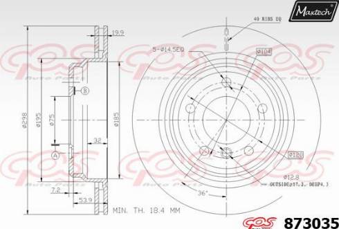 Maxtech 873035.0000 - Гальмівний диск autozip.com.ua