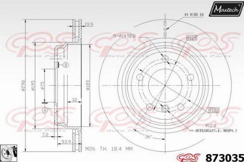 Maxtech 873035.0080 - Гальмівний диск autozip.com.ua