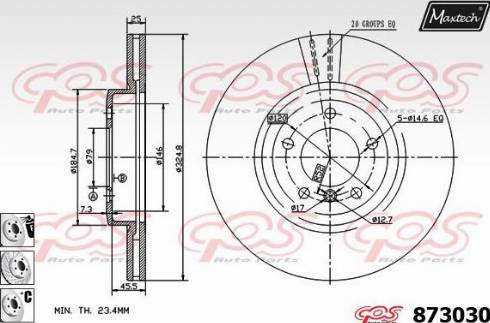 Maxtech 873030.6980 - Гальмівний диск autozip.com.ua