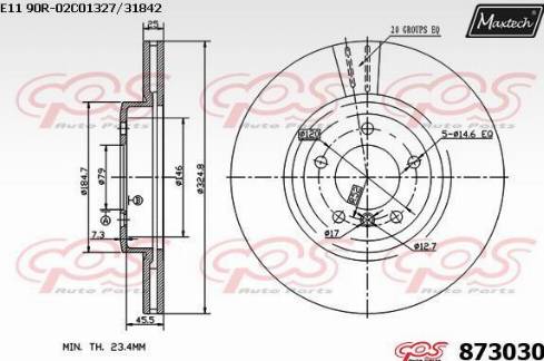 Maxtech 873030.0000 - Гальмівний диск autozip.com.ua