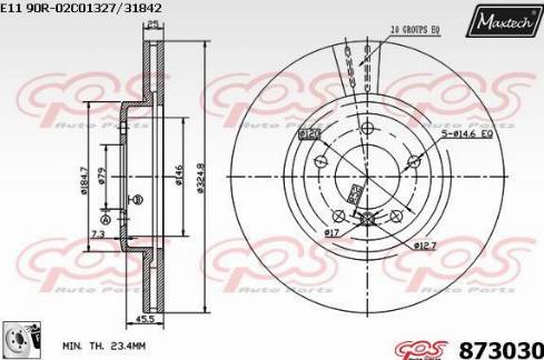 Maxtech 873030.0080 - Гальмівний диск autozip.com.ua