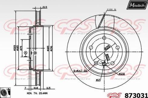 Maxtech 873031.0060 - Гальмівний диск autozip.com.ua