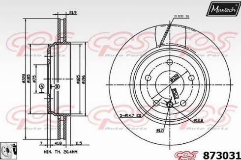 Maxtech 873031.0080 - Гальмівний диск autozip.com.ua