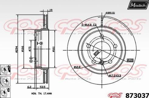 Maxtech 873037.6880 - Гальмівний диск autozip.com.ua