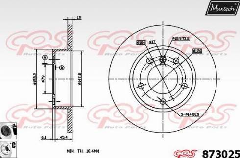 Maxtech 873025.6060 - Гальмівний диск autozip.com.ua